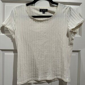 Jcrew white scalloped edge shirt